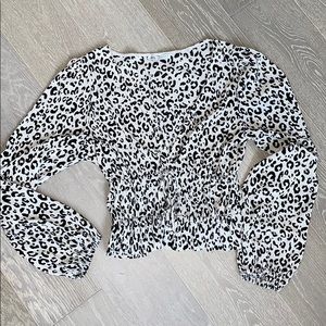Black/white leo print Zara top